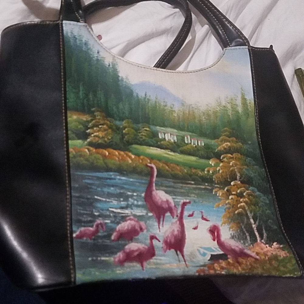 Vintage hand-painted handbag